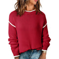 Red Block Knit Sweater