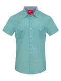 Men's Short Sleeve Pearl Snap Print Shirt