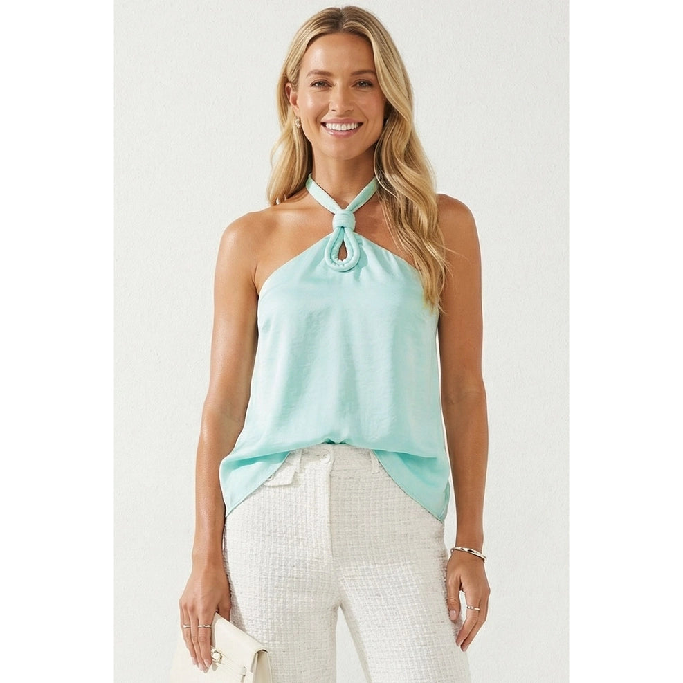 Cord Keyhole Sleeveless Top