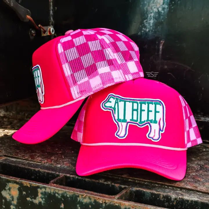 Eat Beef Printed Mesh Trucker Cap