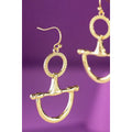 Metallic Western Equestrian Drop Earrings