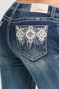 Grace in LA EB-51992 Aztec Bootcut Jeans