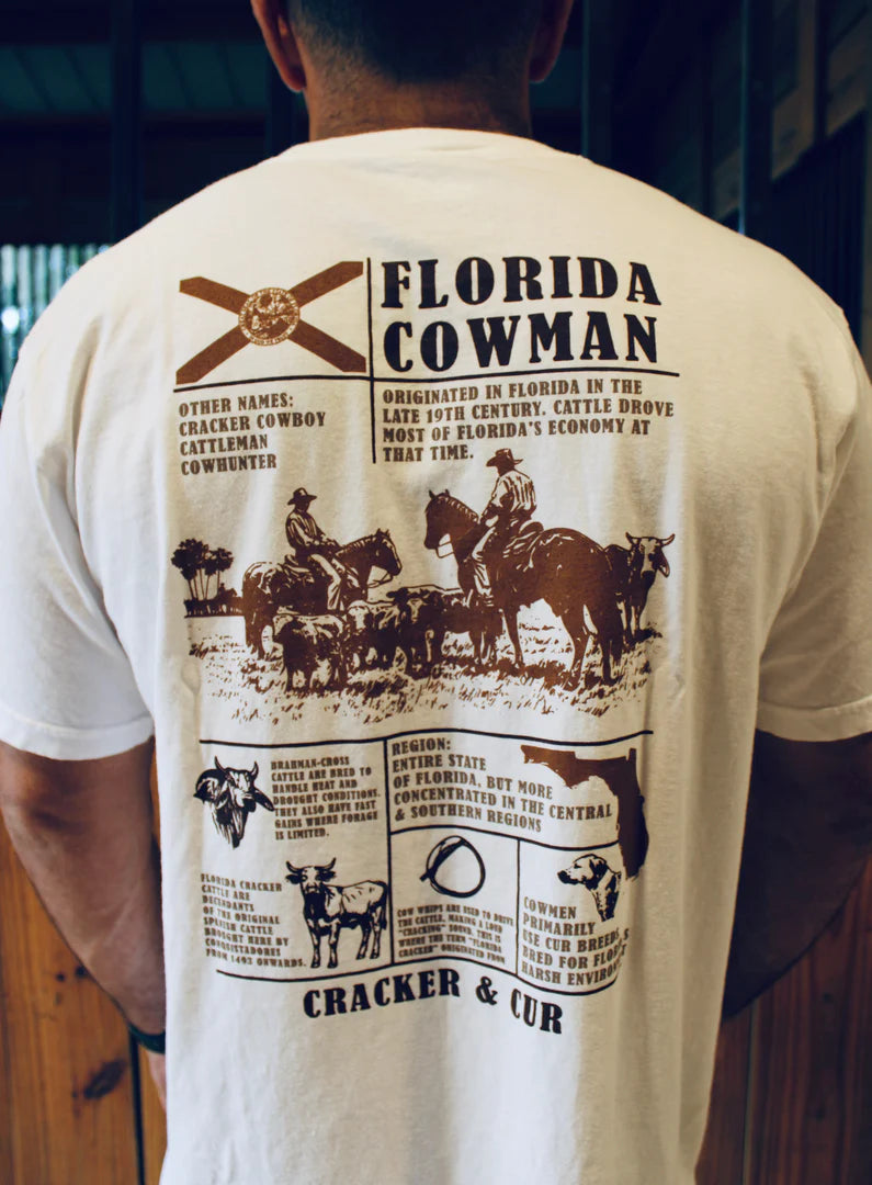 Florida Cowman - White Pocket T-shirt