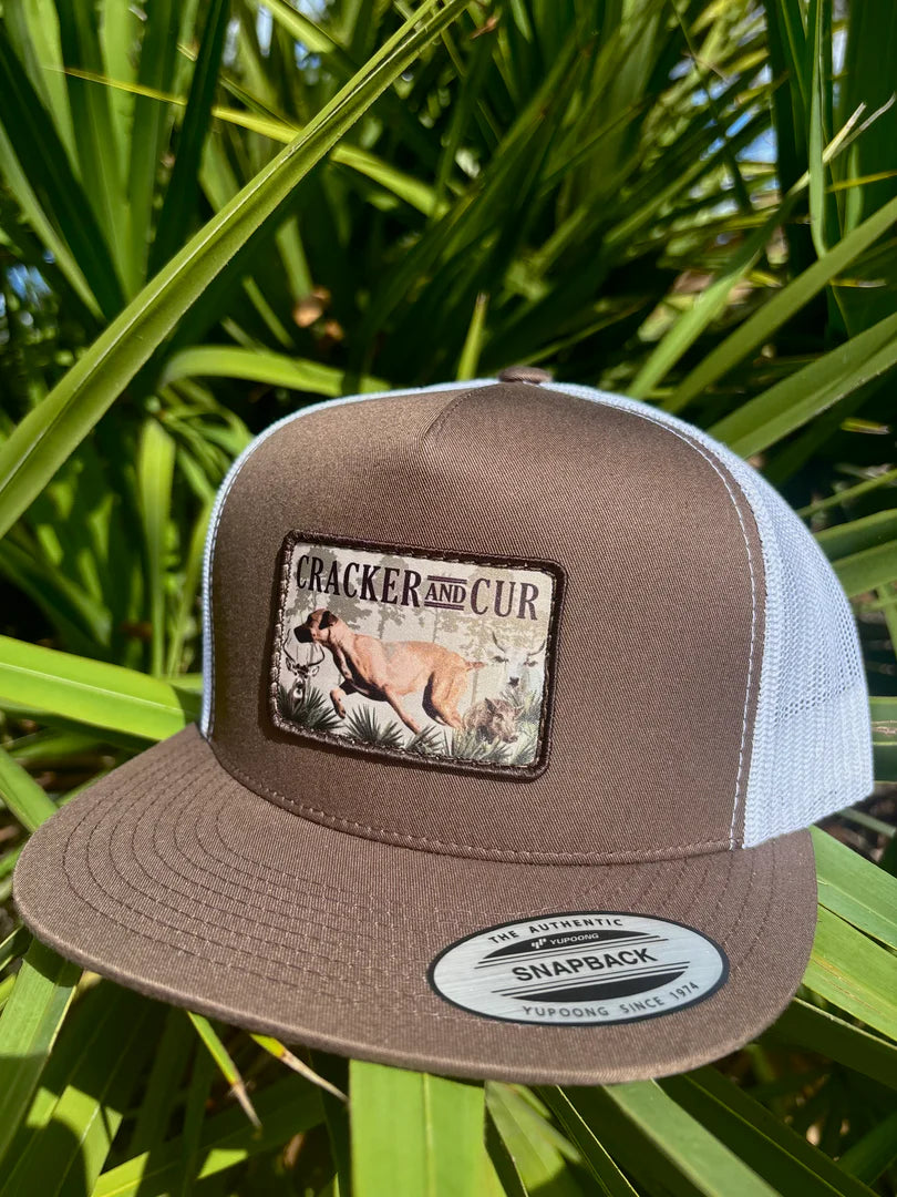 Cur Dog Patch Hat- Brown/White & Black/ Black  Flatbill