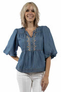 Scully Women's Shirt - Honey Creek Collection - Tunic - Light Blue