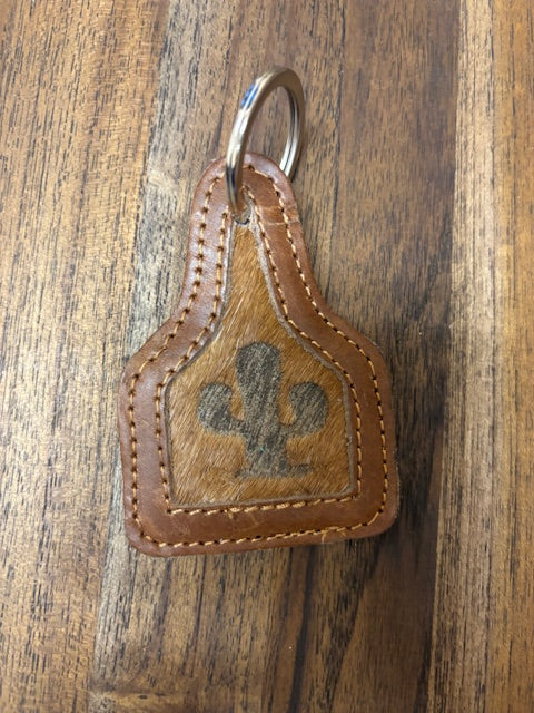 Cowhide & Leather Keychain