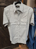 Men's green and maroon circle-print western polo shirt