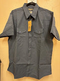 Men's navy blue pearl snap western shirt