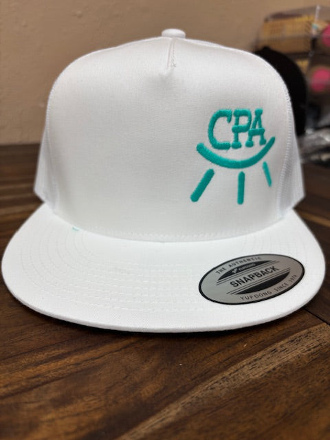 Cowboy Pimpin Teal & White hat