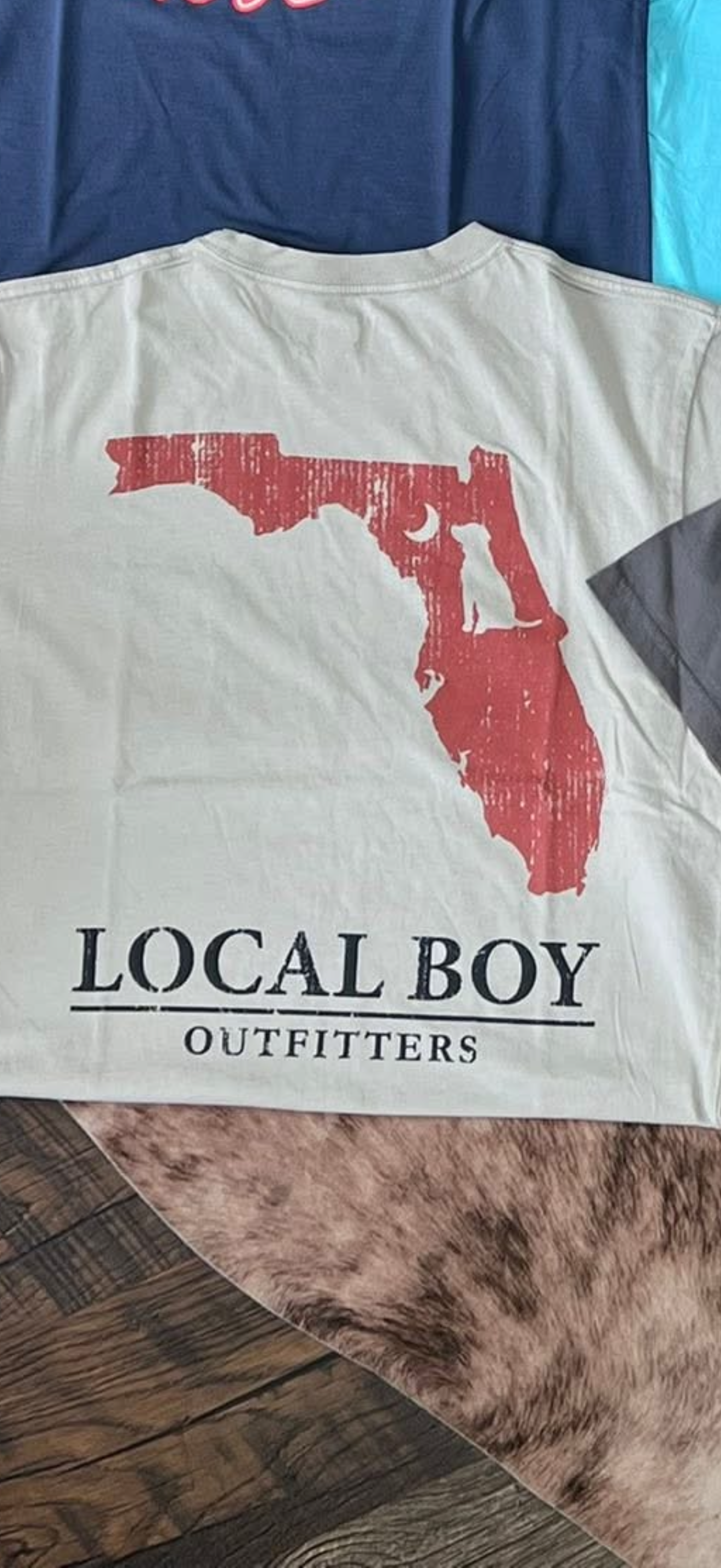 Local Boy State short sleeve T-Shirt in Silver