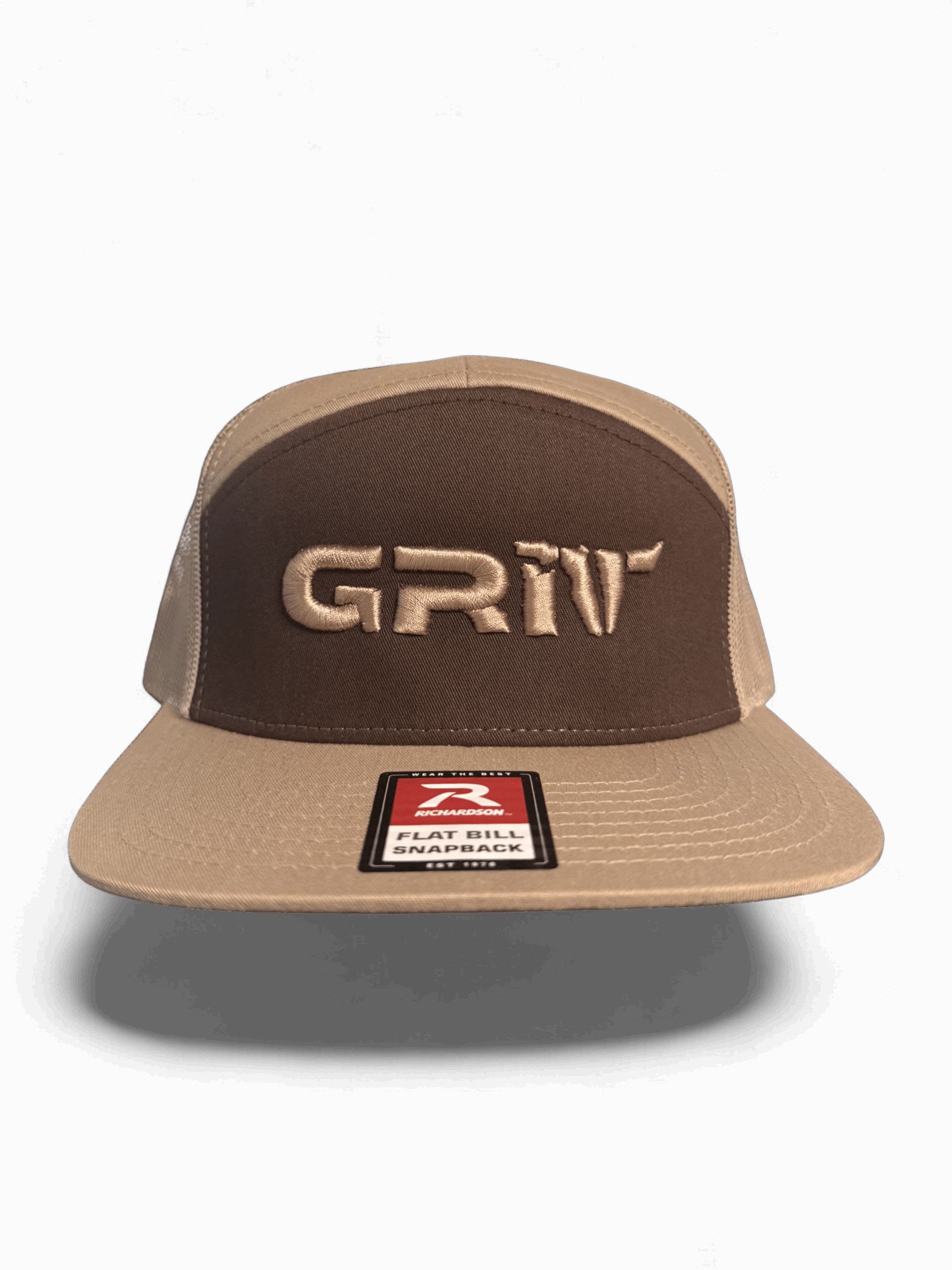 Brown Richardson Flat Bill Embroidered Grit