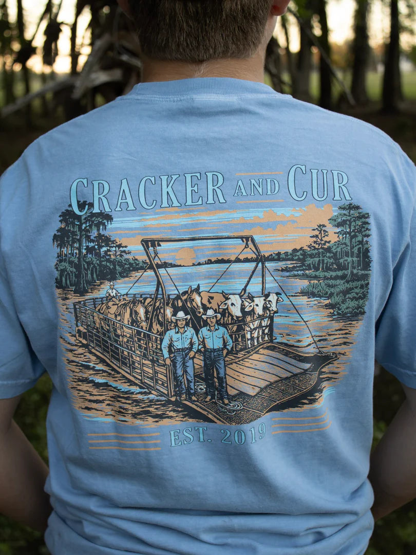 Cattle Barge Pocket- Washed Denim