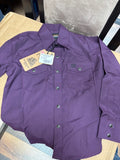 Kids' purple long-sleeve western shirt style 1045