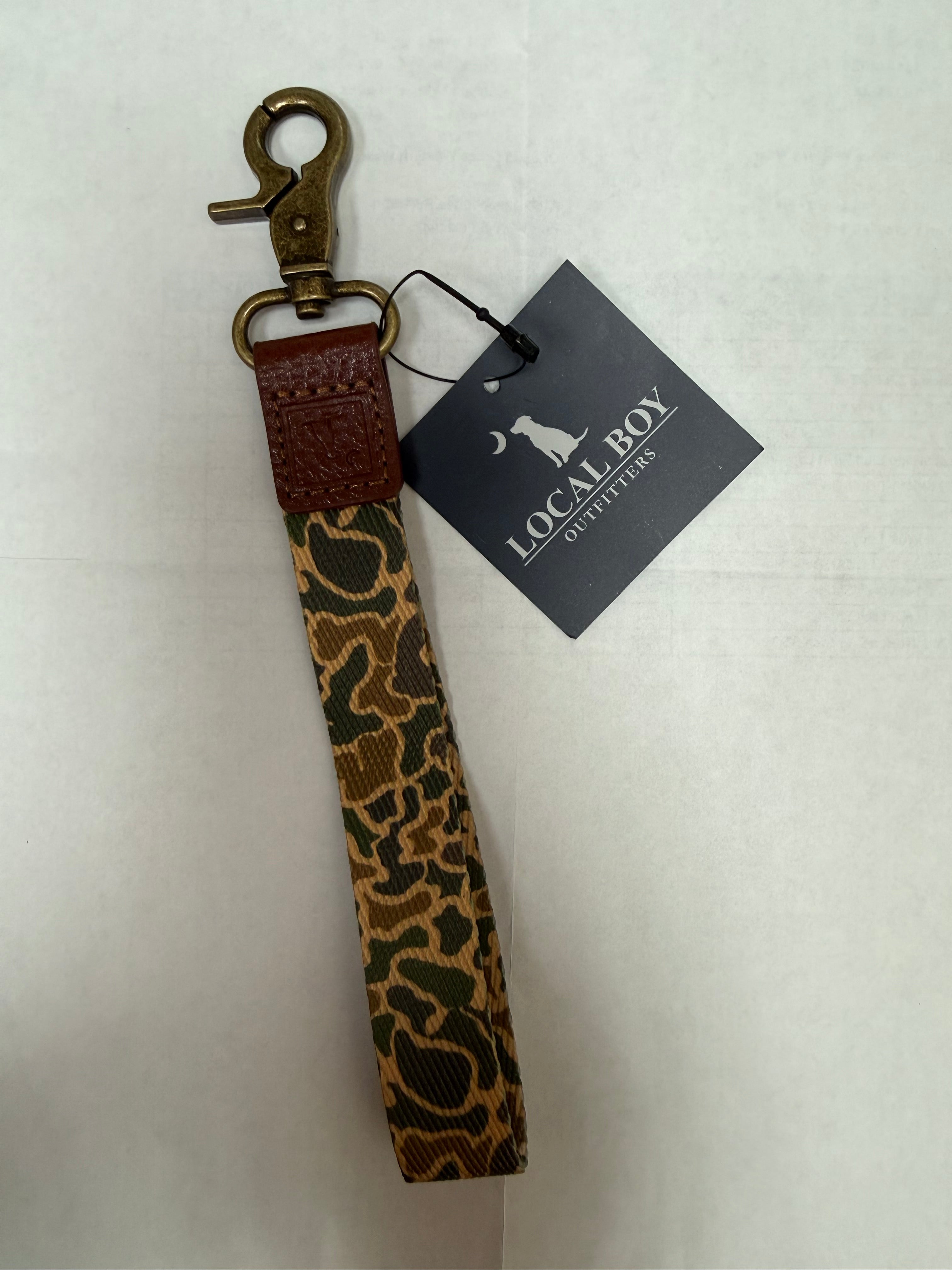 Local Boy Old School Camo wrist lanyard
