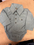 Baby boys' gray, navy and teal western bodysuit
