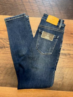 Women's embellished blue western jeans style W2337