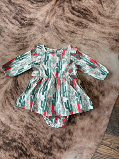 Cactus pink baby girl dress