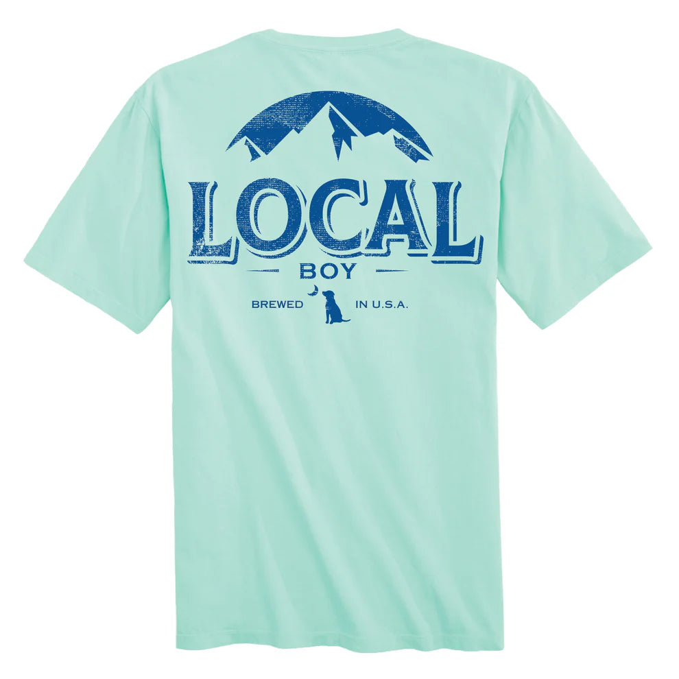Local Boy Distressed Latte T-Shirt in Island Reef