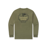 Southern Marsh Cowboy Badge Long-Sleeve Tee – Dark Green