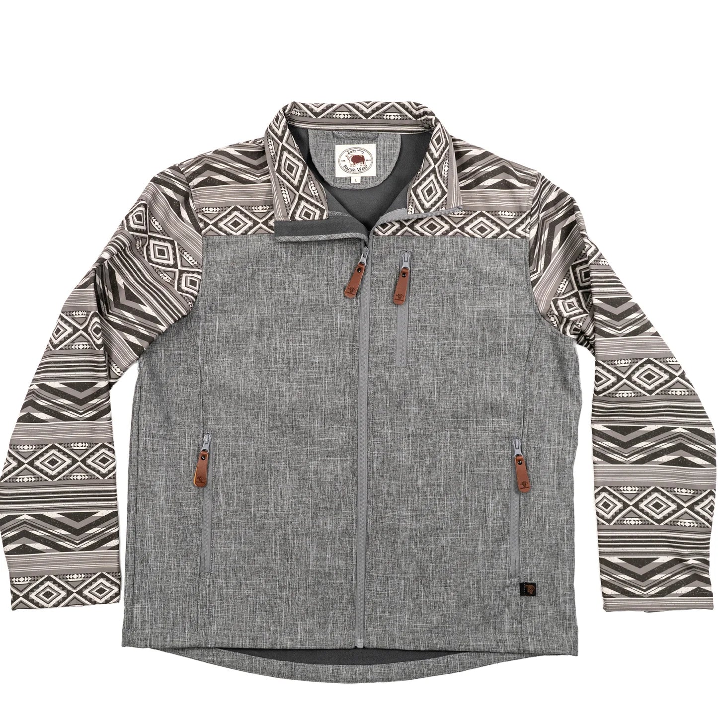 Men's Aztec Full Zip-Up Gray
