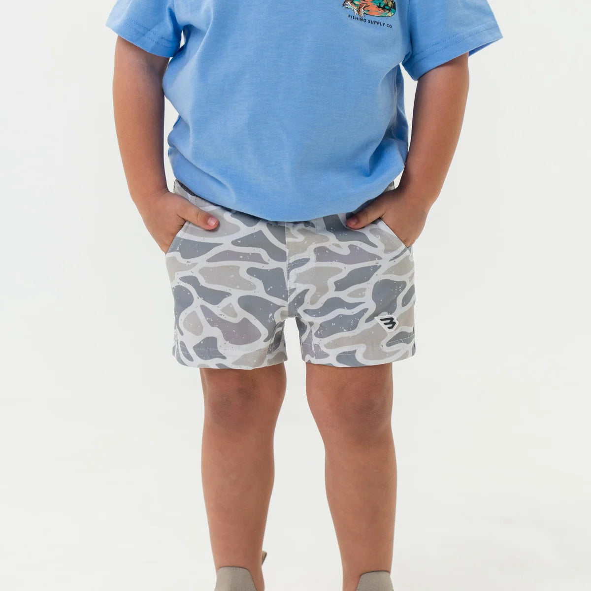 Youth Athletic Shorts White Camo