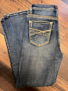 Men's Western Blue W456 embroidered western jeans