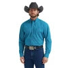 Wrangler Mens George Strait Collection One Pocket Shirt Teal - 112381971
