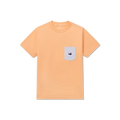 Southern Marsh Youth Stewart Seersucker Pocket Tee – Melon & Blue