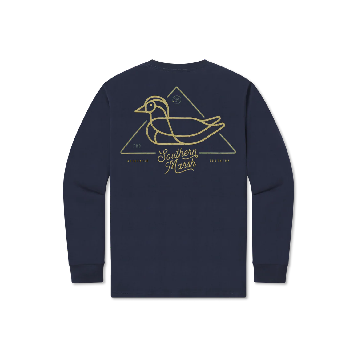 Southern Marsh Youth Warning Duck Long-Sleeve Tee – Navy
