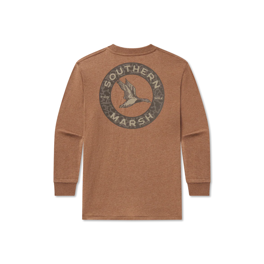 Southern Marsh Youth Inflight Camo Long-Sleeve Tee – Walnut