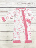 Baby Girl Bow Printed Zip Sleeper