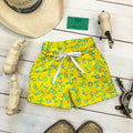 Yellow Branded Swim Trunks