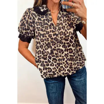 Leopard Lace Top