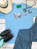Western Chinoiserie Floral Spur Graphic Tee