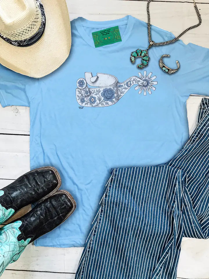 Western Chinoiserie Floral Spur Graphic Tee