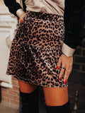 Brown Leopard Mini Skirt