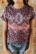 Aztec Leopard Printed Short Sleeve Shirt