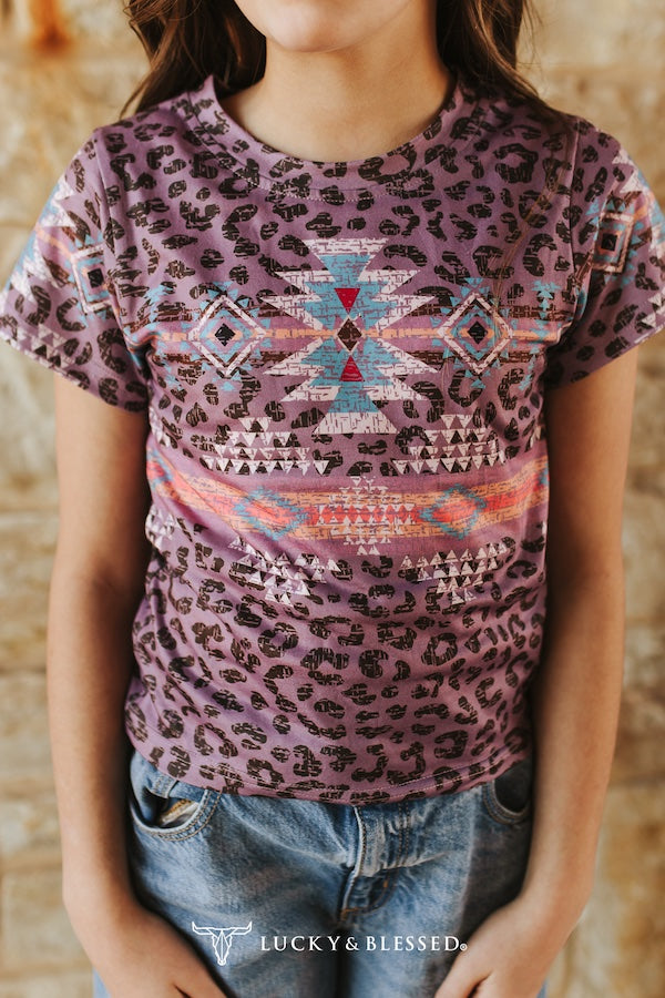 Aztec Leopard Printed Short Sleeve Shirt