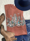 Desert Night Leopard, Cactus, Western Graphic Tshirt