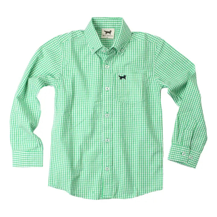 Gingham Long Sleeve Shirt/Green