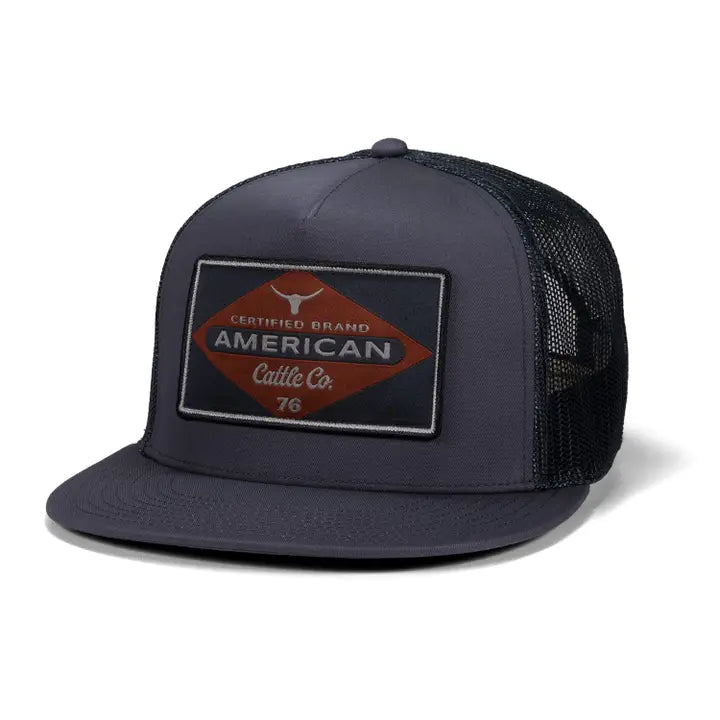 American Cattle Co. Billboard Flat-Bill Trucker Hat – Charcoal