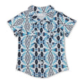 Turquoise White Aztec Baby Boy Western Button Up Shirt
