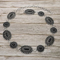 Oval Stone Concho Belt Black