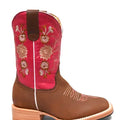 Fushsia Kids Wide Square Boots
