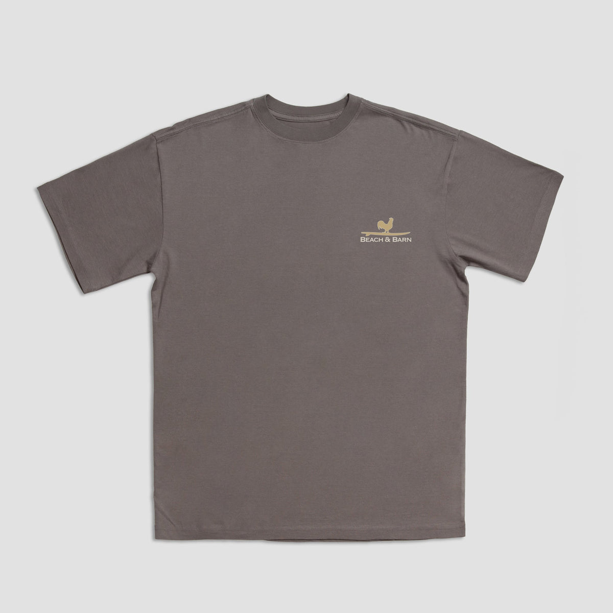 Beach & Barn Cowboy Catch Tee in Charcoal, back graphic