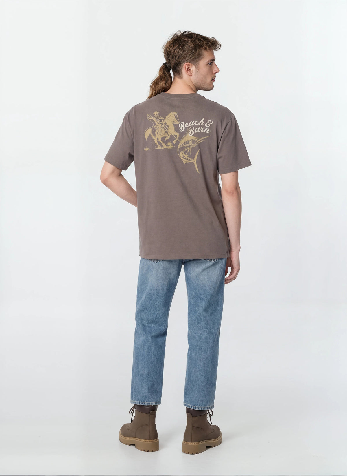 Beach & Barn Cowboy Catch Tee lifestyle front view