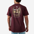 Back of BURLEBO Horseshoe Maroon Short Sleeve Tee