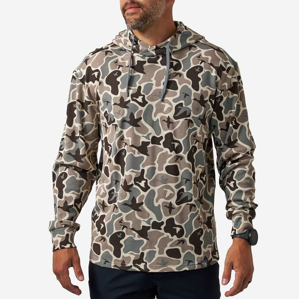 BURLEBO Men’s Thermal Hoodie in Mallard Mayhem Camo