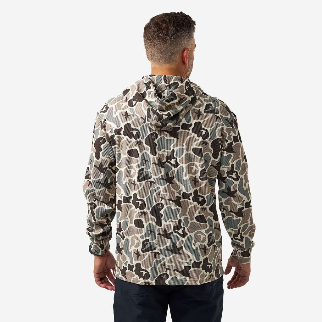 BURLEBO Mallard Mayhem Camo men's thermal hoodie view 4