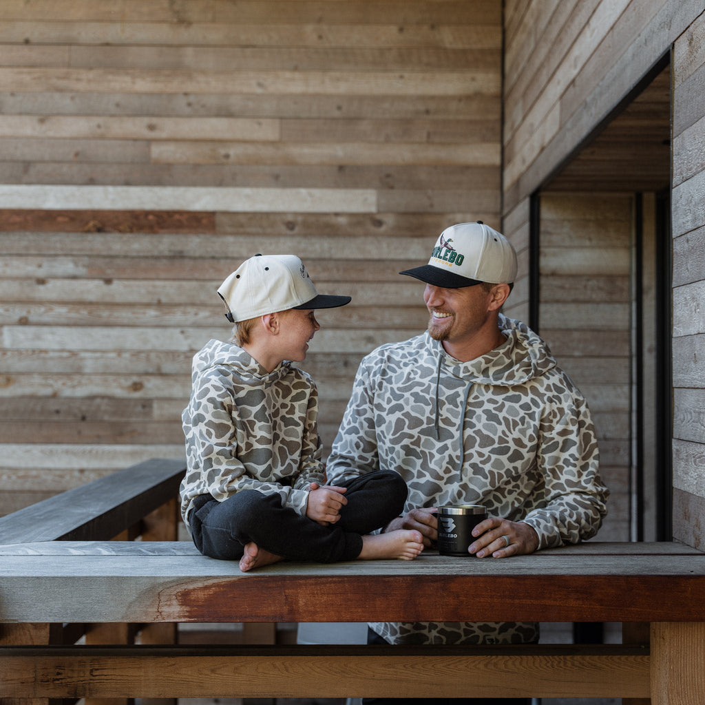BURLEBO Classic Deer Camo youth thermal hoodie view 4